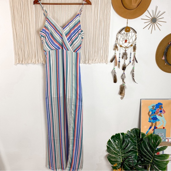 Jack BB Dakota NWT Pastel Multicolor Stripe Sleeveless Maxi Dress Size Medium - Picture 3 of 16